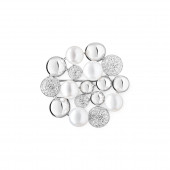 Brosa perle naturale albe de argint cu pietre DiAmanti SK19490BR-W-G